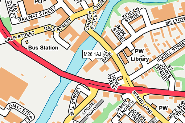 M26 1AJ map - OS OpenMap – Local (Ordnance Survey)