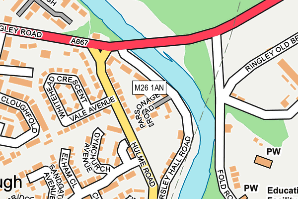 M26 1AN map - OS OpenMap – Local (Ordnance Survey)