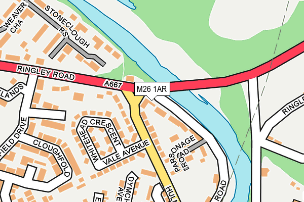 M26 1AR map - OS OpenMap – Local (Ordnance Survey)