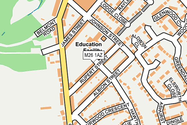 M26 1AZ map - OS OpenMap – Local (Ordnance Survey)