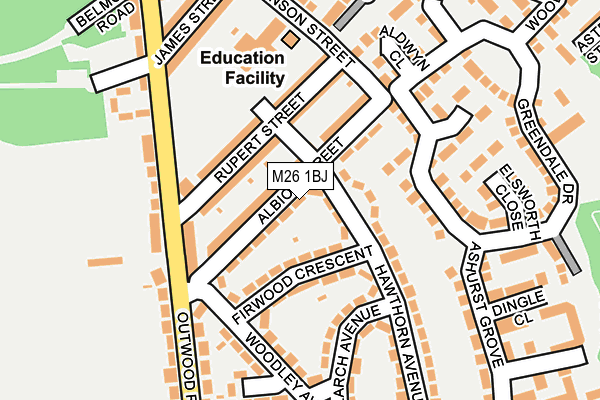 M26 1BJ map - OS OpenMap – Local (Ordnance Survey)