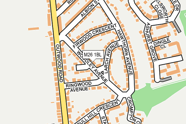 M26 1BL map - OS OpenMap – Local (Ordnance Survey)