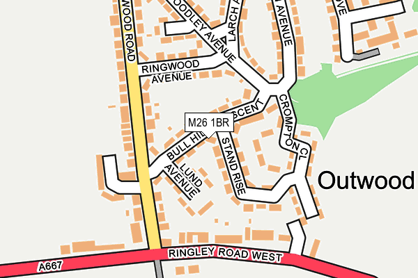 M26 1BR map - OS OpenMap – Local (Ordnance Survey)