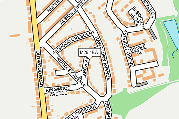 M26 1BW map - OS OpenMap – Local (Ordnance Survey)
