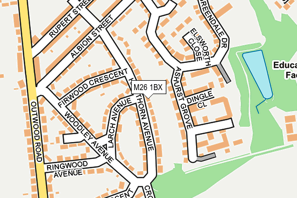 M26 1BX map - OS OpenMap – Local (Ordnance Survey)