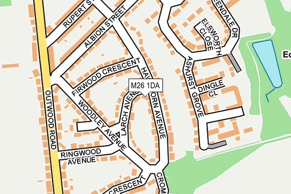 M26 1DA map - OS OpenMap – Local (Ordnance Survey)