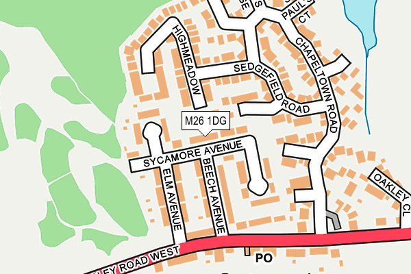 M26 1DG map - OS OpenMap – Local (Ordnance Survey)