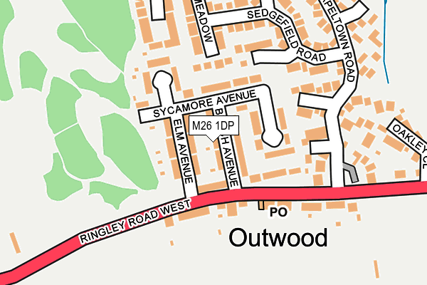 M26 1DP map - OS OpenMap – Local (Ordnance Survey)