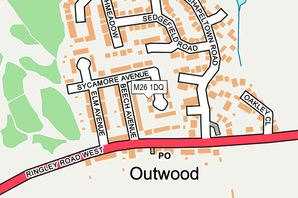 M26 1DQ map - OS OpenMap – Local (Ordnance Survey)
