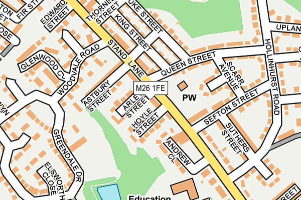 M26 1FE map - OS OpenMap – Local (Ordnance Survey)