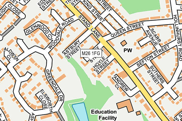 M26 1FG map - OS OpenMap – Local (Ordnance Survey)