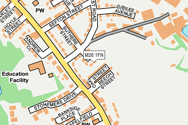 M26 1FN map - OS OpenMap – Local (Ordnance Survey)