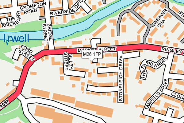 M26 1FP map - OS OpenMap – Local (Ordnance Survey)
