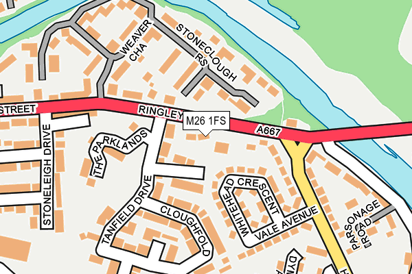 M26 1FS map - OS OpenMap – Local (Ordnance Survey)