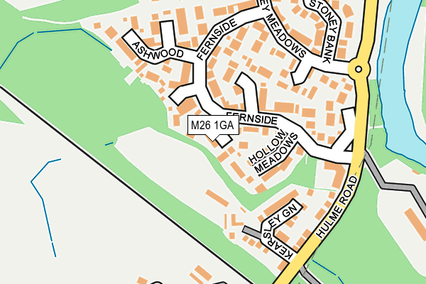 M26 1GA map - OS OpenMap – Local (Ordnance Survey)