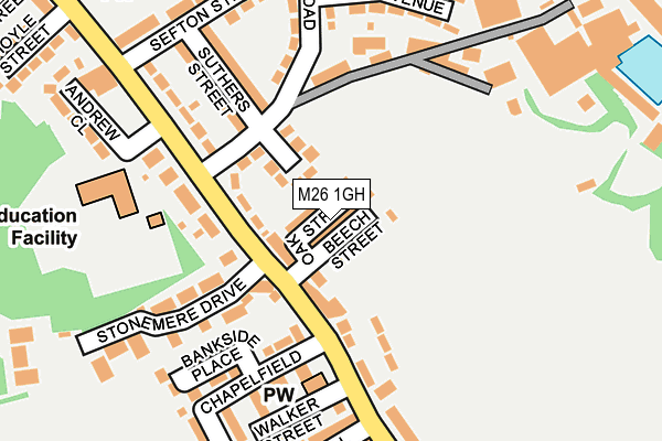 M26 1GH map - OS OpenMap – Local (Ordnance Survey)