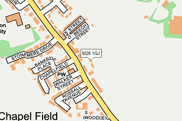 M26 1GJ map - OS OpenMap – Local (Ordnance Survey)