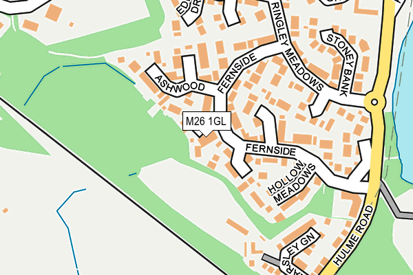 M26 1GL map - OS OpenMap – Local (Ordnance Survey)