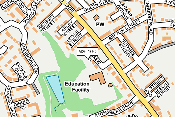 M26 1GQ map - OS OpenMap – Local (Ordnance Survey)