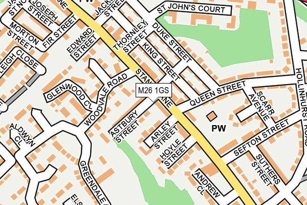 M26 1GS map - OS OpenMap – Local (Ordnance Survey)