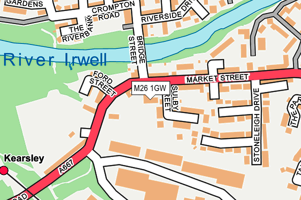 M26 1GW map - OS OpenMap – Local (Ordnance Survey)