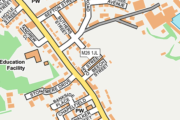 M26 1JL map - OS OpenMap – Local (Ordnance Survey)