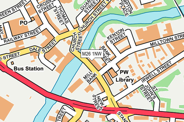 M26 1NW map - OS OpenMap – Local (Ordnance Survey)