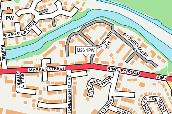 M26 1PW map - OS OpenMap – Local (Ordnance Survey)