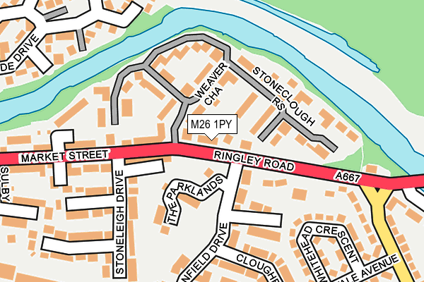 M26 1PY map - OS OpenMap – Local (Ordnance Survey)