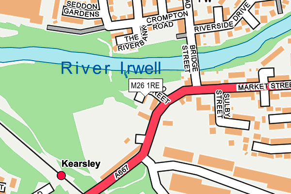 M26 1RE map - OS OpenMap – Local (Ordnance Survey)