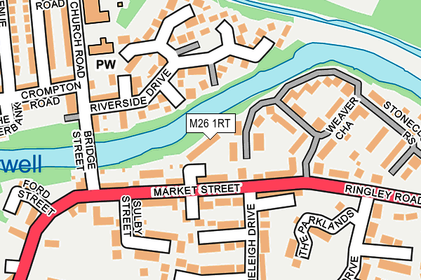 M26 1RT map - OS OpenMap – Local (Ordnance Survey)