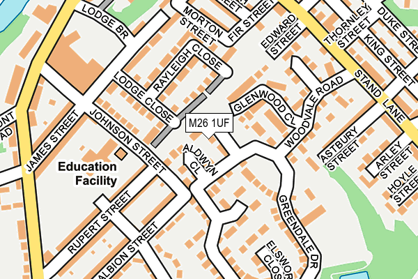 M26 1UF map - OS OpenMap – Local (Ordnance Survey)