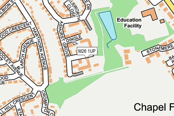 M26 1UP map - OS OpenMap – Local (Ordnance Survey)