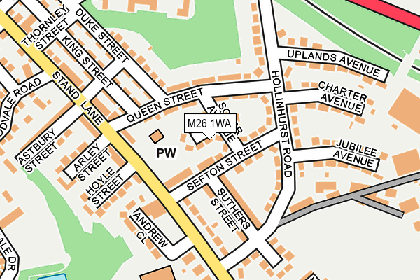 M26 1WA map - OS OpenMap – Local (Ordnance Survey)