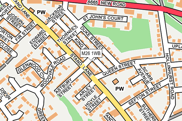 M26 1WB map - OS OpenMap – Local (Ordnance Survey)