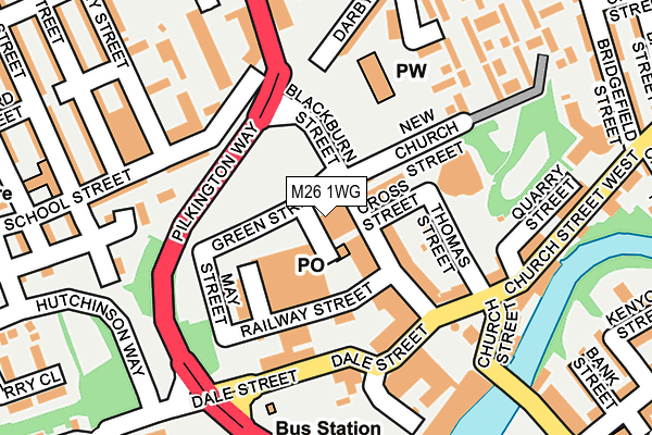 M26 1WG map - OS OpenMap – Local (Ordnance Survey)