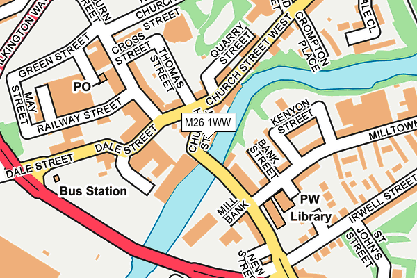 M26 1WW map - OS OpenMap – Local (Ordnance Survey)