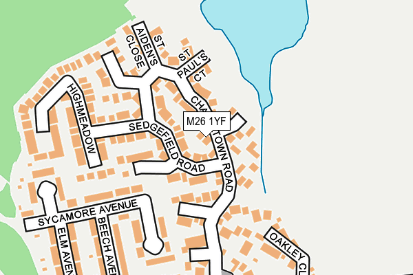 M26 1YF map - OS OpenMap – Local (Ordnance Survey)