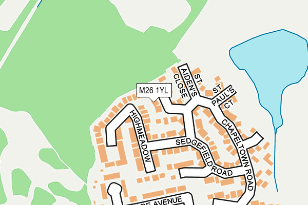 M26 1YL map - OS OpenMap – Local (Ordnance Survey)