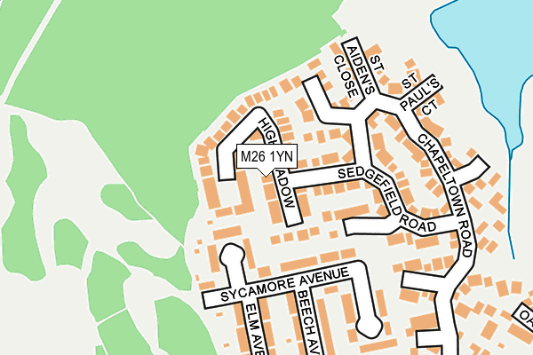 M26 1YN map - OS OpenMap – Local (Ordnance Survey)