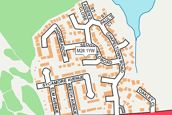 M26 1YW map - OS OpenMap – Local (Ordnance Survey)