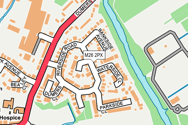 M26 2PX map - OS OpenMap – Local (Ordnance Survey)