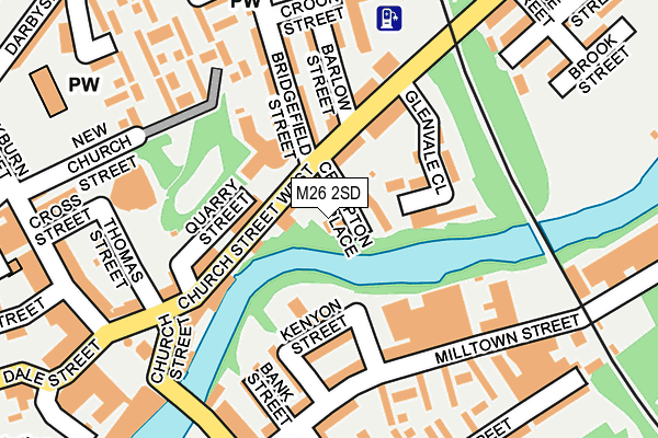 M26 2SD map - OS OpenMap – Local (Ordnance Survey)