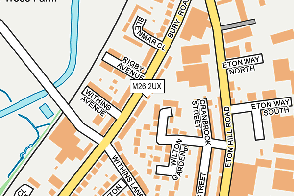 M26 2UX map - OS OpenMap – Local (Ordnance Survey)