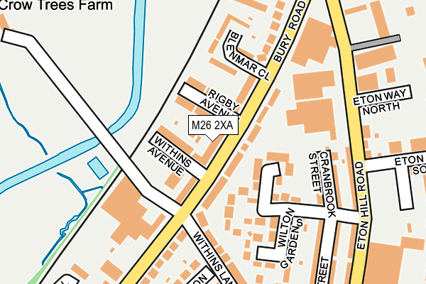 M26 2XA map - OS OpenMap – Local (Ordnance Survey)
