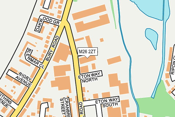 M26 2ZT map - OS OpenMap – Local (Ordnance Survey)