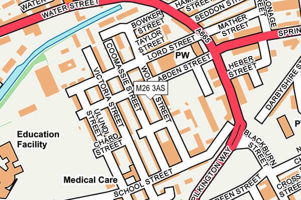 M26 3AS map - OS OpenMap – Local (Ordnance Survey)