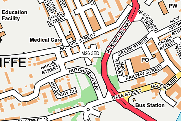 M26 3ED map - OS OpenMap – Local (Ordnance Survey)