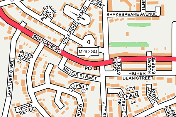 M26 3GQ map - OS OpenMap – Local (Ordnance Survey)