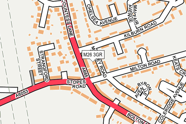 M26 3GR map - OS OpenMap – Local (Ordnance Survey)